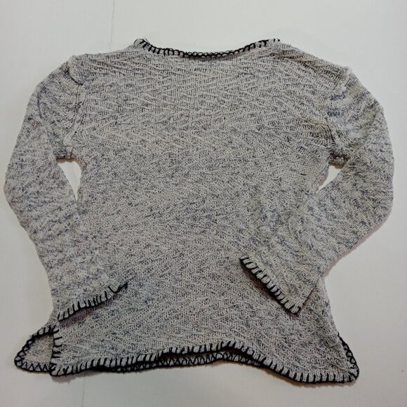 Zara Girl's Gray Navy Blue Sweater Size 5 Long Sleeve Knit Pullover Warm Casual - Picture 8 of 8